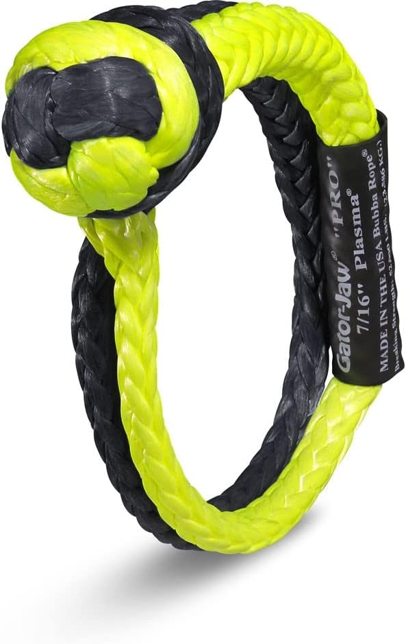 Bubba Rope 5/8" Mega Gator Jaw Synthetic Soft Shackle Stronger Than Steel! Average Breaking Strength (ABS): 125,000 lbs!