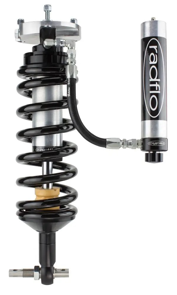 RADFLO DODGE RAM OE REPLACEMENT 2.5 FRONT COILOVER KIT 1500 2010+ WITH REMOTE RESERVOIR AND COMPRESSION ADJUSTER